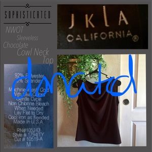 DONATED Perfect Sleeveless Cowl Neck Top